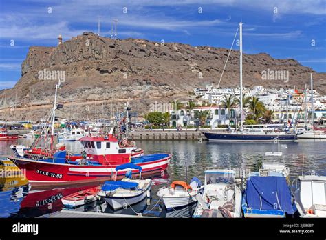 Fischerboote Im Hafen Von Puerto De Mogan Gran Canaria Kanarische