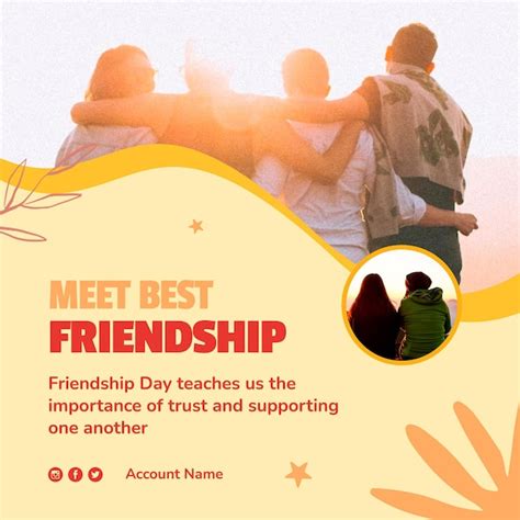 Premium Psd Friendship Day Playful Instagram Post Psd Template