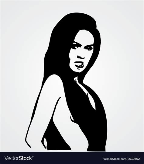 Sexy Girl Stencil Royalty Free Vector Image Vectorstock