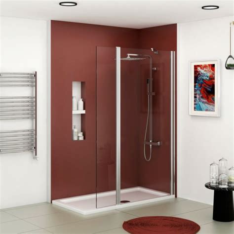 8mm Marbella Wet Room Walk In Shower Screen Flipper Panel Easy Clean