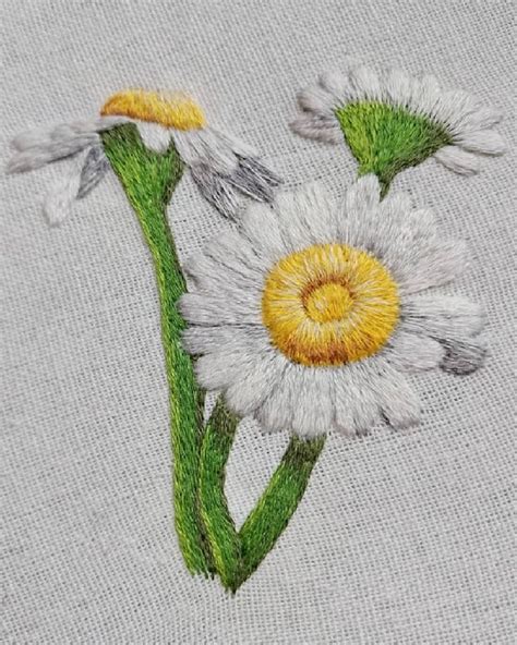 Margarida Bordada M O Hand Embroidered Daisy Margaridas Pontos