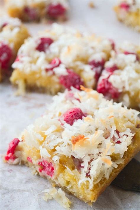 Fresh Raspberry Coconut Bars The View From Great Island Raspberry Recipes Coconut Recipes