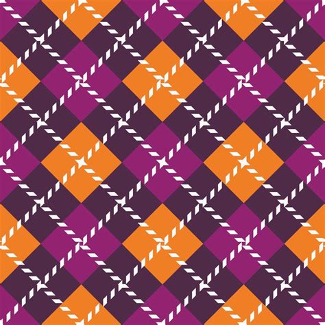 Argyle purple and orange seamless pattern. Purple autumn checkered ...