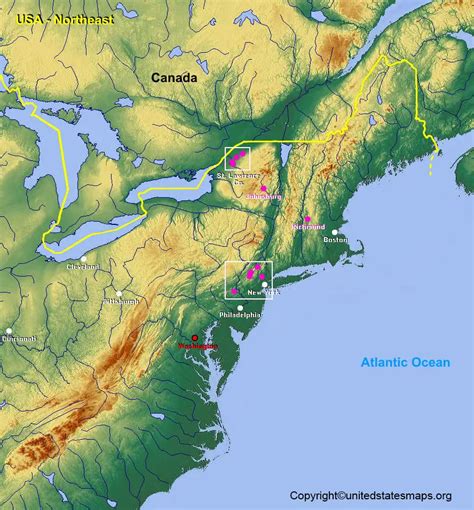 Map of Northeast US | Road Map of Northeast US States