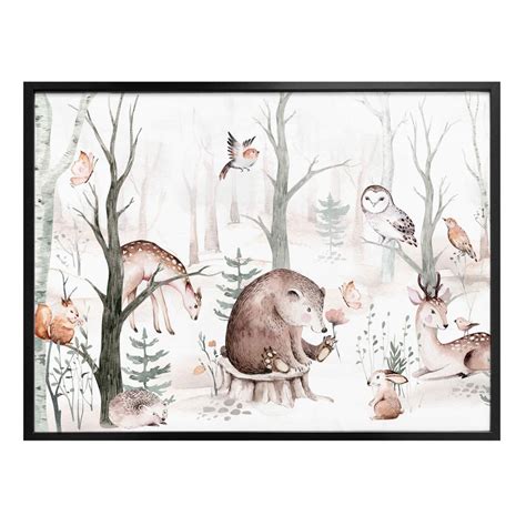 Poster Kvilis Tierfreunde Im Wald Wall Art De