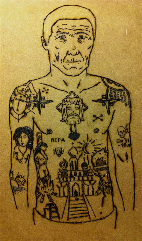 Russian Criminal Tattoo I Pirography Illustration On Behance