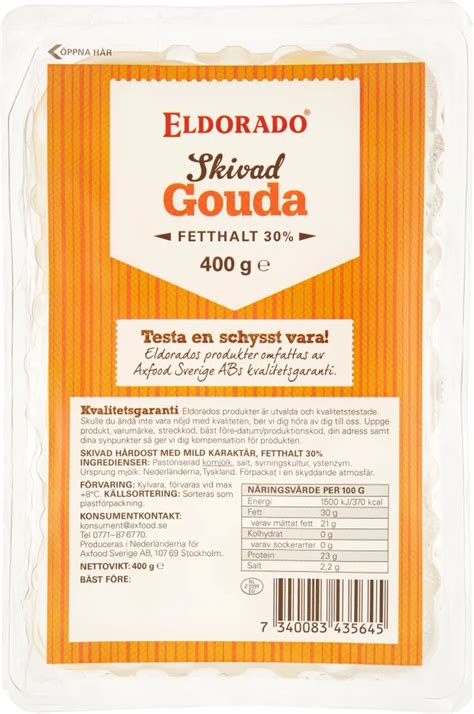 Gouda Skivad Eldorado G J Mf R Pris Handla Via Matspar Se