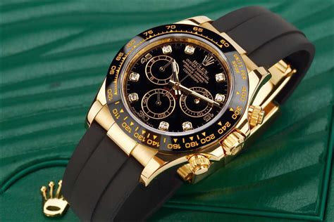 Daytona Yellow Gold Black Diamond Dial Ceramic Bezel Oysterflex