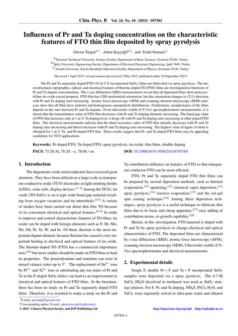 Pdf Influences Of Pr And Ta Doping Concentration On The