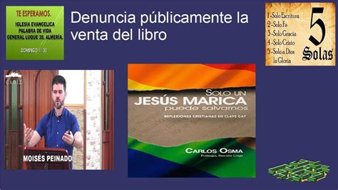 Mois S Peinado Denuncio El Libro S Lo Un Jes S Marica Puede Salvarnos