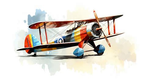 Premium Ai Image Vintage Biplane Designed With Bright Whimsical