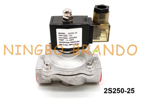 2S250 25 válvula electromagnética eléctrica de acero inoxidable 24VDC