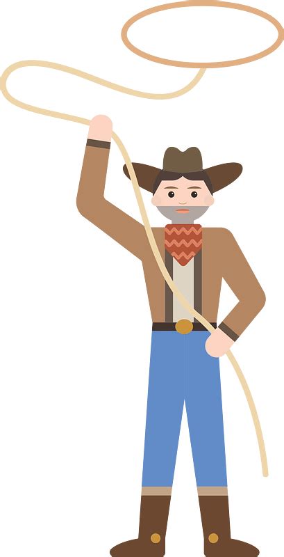 Cowboy Mit Lasso Kostenlose Vektor Clipart Bilder Auf Creazilla