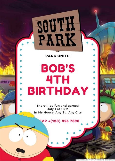 20+ Eric Cartman Canva Birthday Invitation Templates