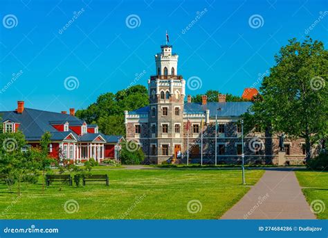 New Castle In Latvian Town Sigulda Stock Photo Image Of Tower Villa