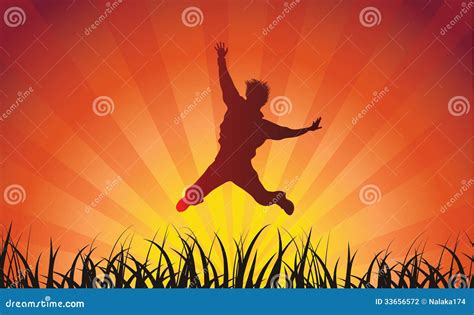 Jump for joy stock illustration. Illustration of nature - 33656572