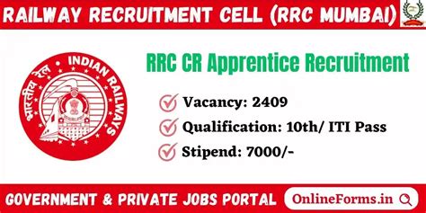 Central Railway Apprentice Recruitment Apply For Vacancy