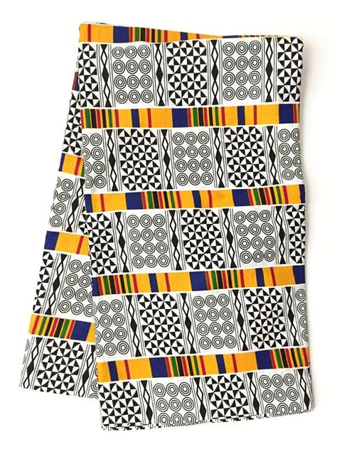 Adinkra Kente Fabric Kente Cloth By The Yard African Print Ankara