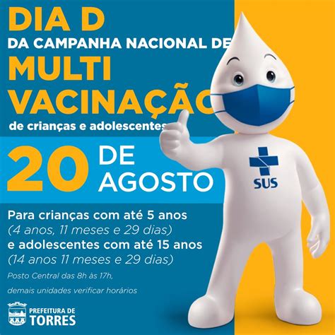 Este Sábado Dia 20 é O “dia D” Da Campanha Nacional De Multivacinação