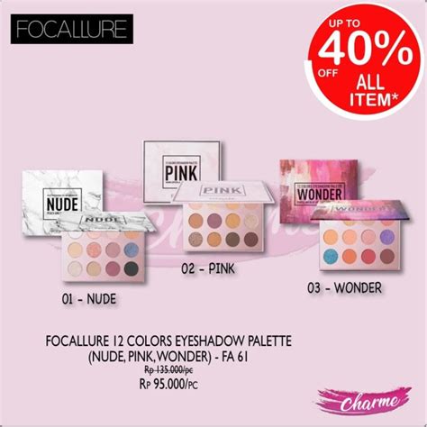 Jual READY ORI Focallure 12 Colors Eyeshadow Palette Nude Pink