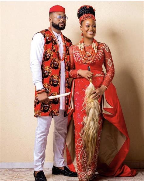 Igbo Traditional Wedding Outfits For Couple Isi Agu Outfit For Men George Dress For Women