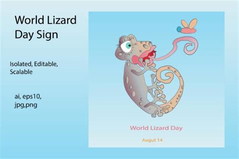 World Lizard Day Sign Graphic By Karya Langit · Creative Fabrica