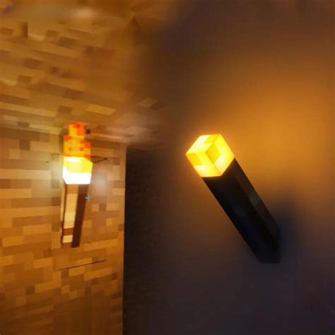 ThinkGeek Lampu LED Minecraft Torch Night Light Recharge Warm White