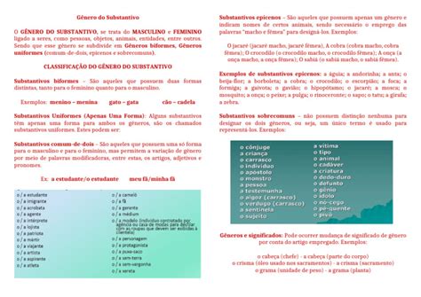 Exemplo De Substantivo Epiceno - Exemplos de Substantivos Epicenos | PDF | Substantivo | Famílias ...