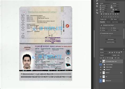 Bangladesh Passport Psd Template Old Driving License Template