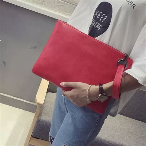 Bolsa Sólida Feminina Moda Couro Embreagem Envelope Femi