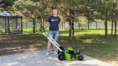 Обзор аккумуляторной газонокосилки Greenworks GD60LM51SPk5 60v Реальный ...
