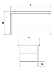 Mesa Central Con Reborde Desag E Y Entrepa O En Acero Inox