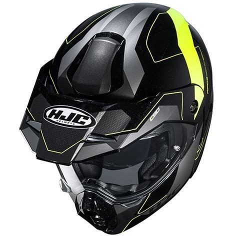 Casco Moto Modulare Touring Hjc C Rox Mc H Nero Giallo Fluo Vendita