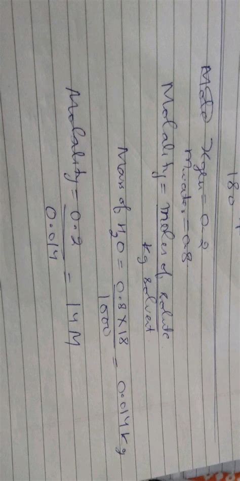 7 The Mole Fraction Of Glucose In Aqueous Solution Is 02 Then