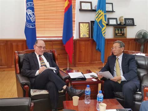 Cuban ambassador in Mongolia met with the President of the National University of Mongolia (NUM ...