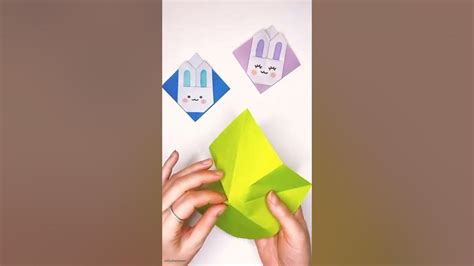 How To Make Origami Bunny Bookmark Easy Paper Crafts Shorts Youtube