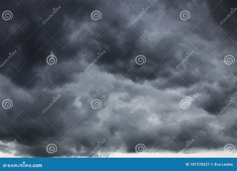 Heavy Dark Grey Rainy Clouds in the Sky Stock Image - Image of climate ...