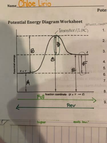 Potential Energy Diagram Labels Flashcards Quizlet