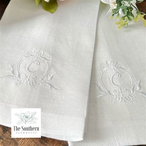 Embroidered Linen Towels Etsy