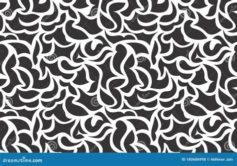 Abstract Black N White Seamless Vector Pattern Vintage Black N White