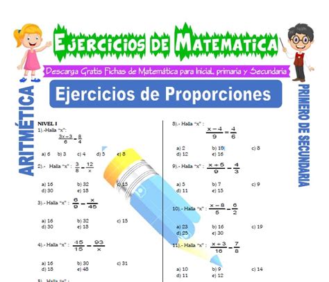 Ejercicios De Proporciones Para Primero De Secundaria Matematica