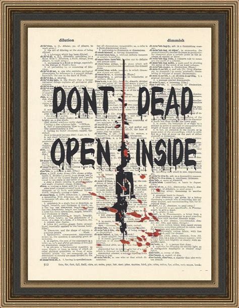 The Walking Dead Dont Open Dead Inside Typography Illustration Etsy