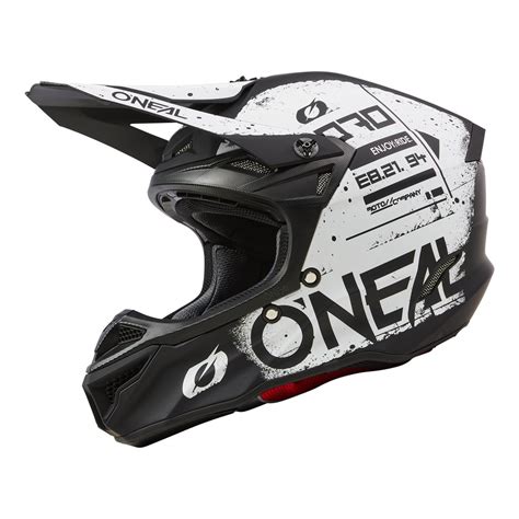 O Neal Mx Helmet Srs Polyacrylite Scarz V Black White Maciag