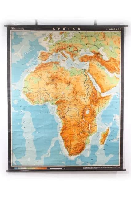 Lehrtafel Wandkarte Rollkarte Karte Lehrkarte Afrika Eur