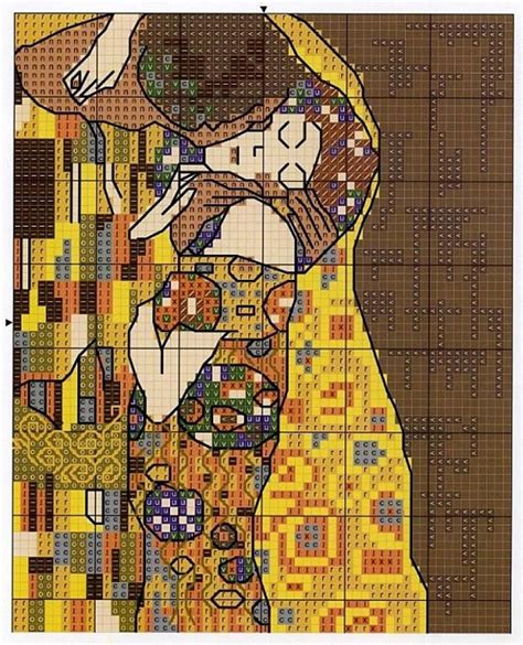 El Beso Gustav Klimt 1 2 Cross Art Cross Stitch Art Cross Stitch