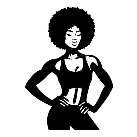 Mujer De Yoga Afro Svg Vector Premium