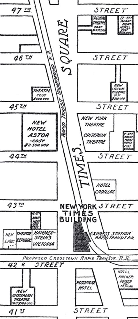 Map of Times Square in 1904