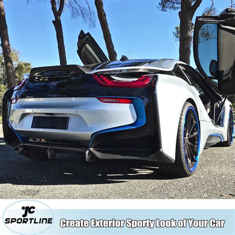 For Bmw I8 2014 2018 Dry Carbon Fiber Rear Bumper Lip Diffuser Spoiler Body Kits Ebay