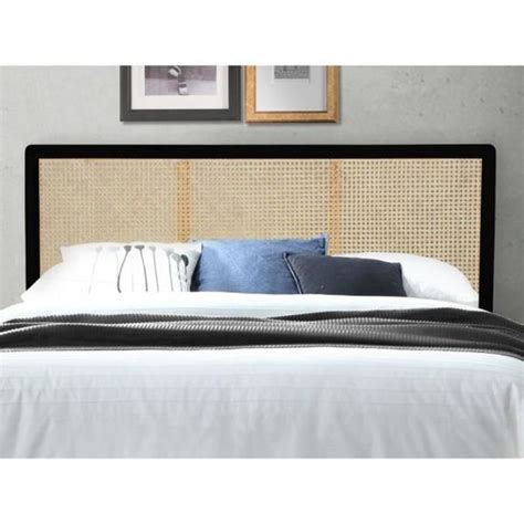 Tête De Lit En Cannage Rotin Celaya 160cm Noir Cdiscount Maison