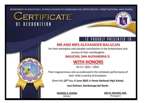 Certificate Of Recognition Parentsdocx